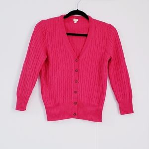 J.crew Cable Knit Wool Cashmere Blend Cardigan